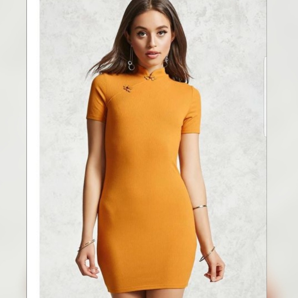 NWT FOREVER 21 mustard yellow dress